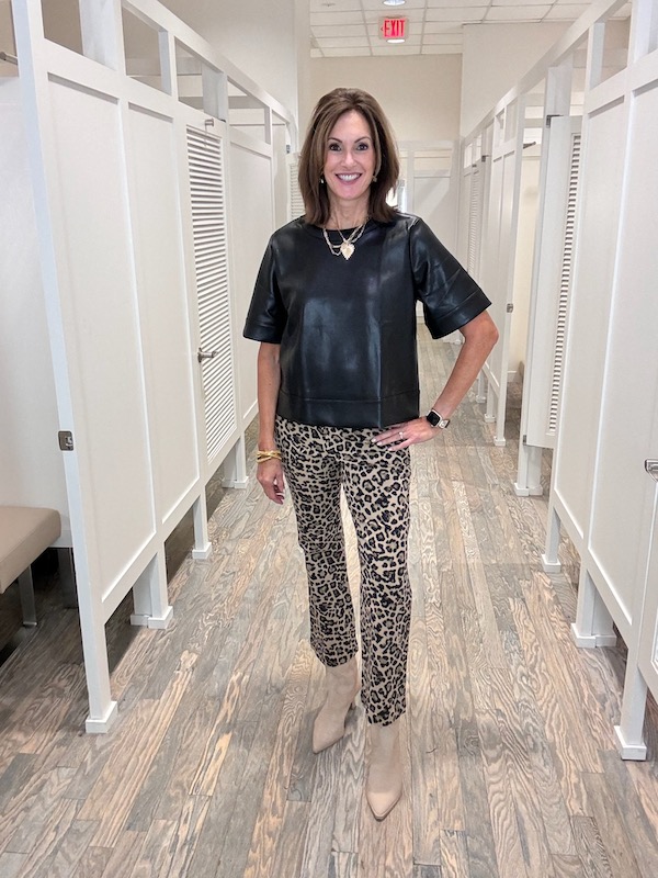 faux leather and leopard