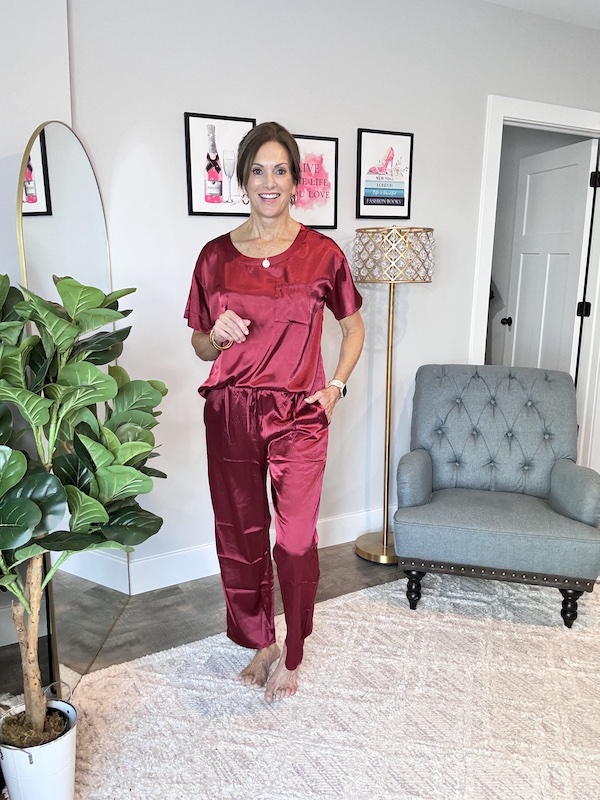 satin pj set