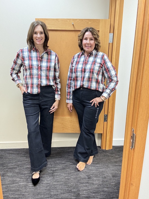 Tartan shirt and jeans